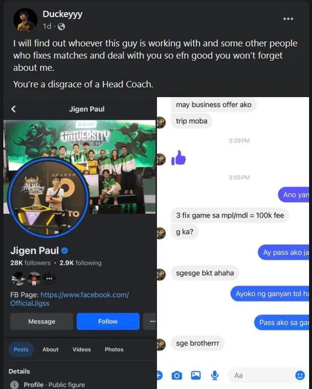 Screencap from Duckeyyy's Facebook Page